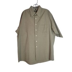 DKNY Short‎ Sleeve Button Up Shirt Relaxed Fit Casual Top Size 17